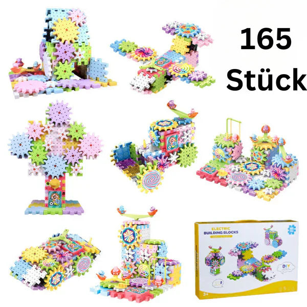Mechanical Gear Building Blocks for Kids ⎜ Electric STEM Toy for Creative Play and Early Education Fun