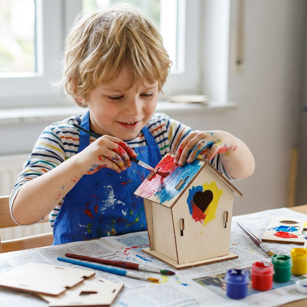 Colorful DIY Wooden Birdhouse Kit for Kids – Paint & Craft Set