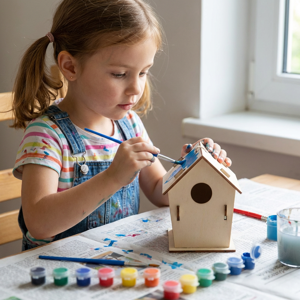 Colorful DIY Wooden Birdhouse Kit for Kids – Paint & Craft Set