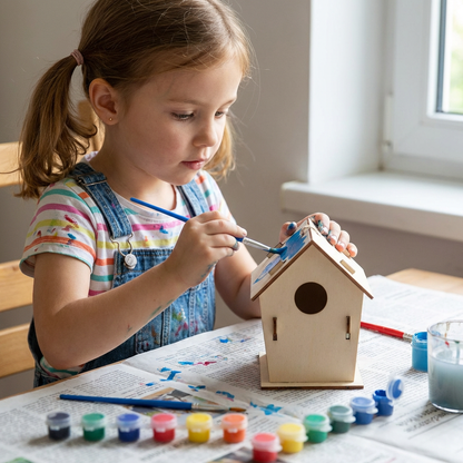 Colorful DIY Wooden Birdhouse Kit for Kids – Paint & Craft Set