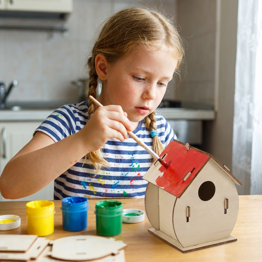 Colorful DIY Wooden Birdhouse Kit for Kids – Paint & Craft Set
