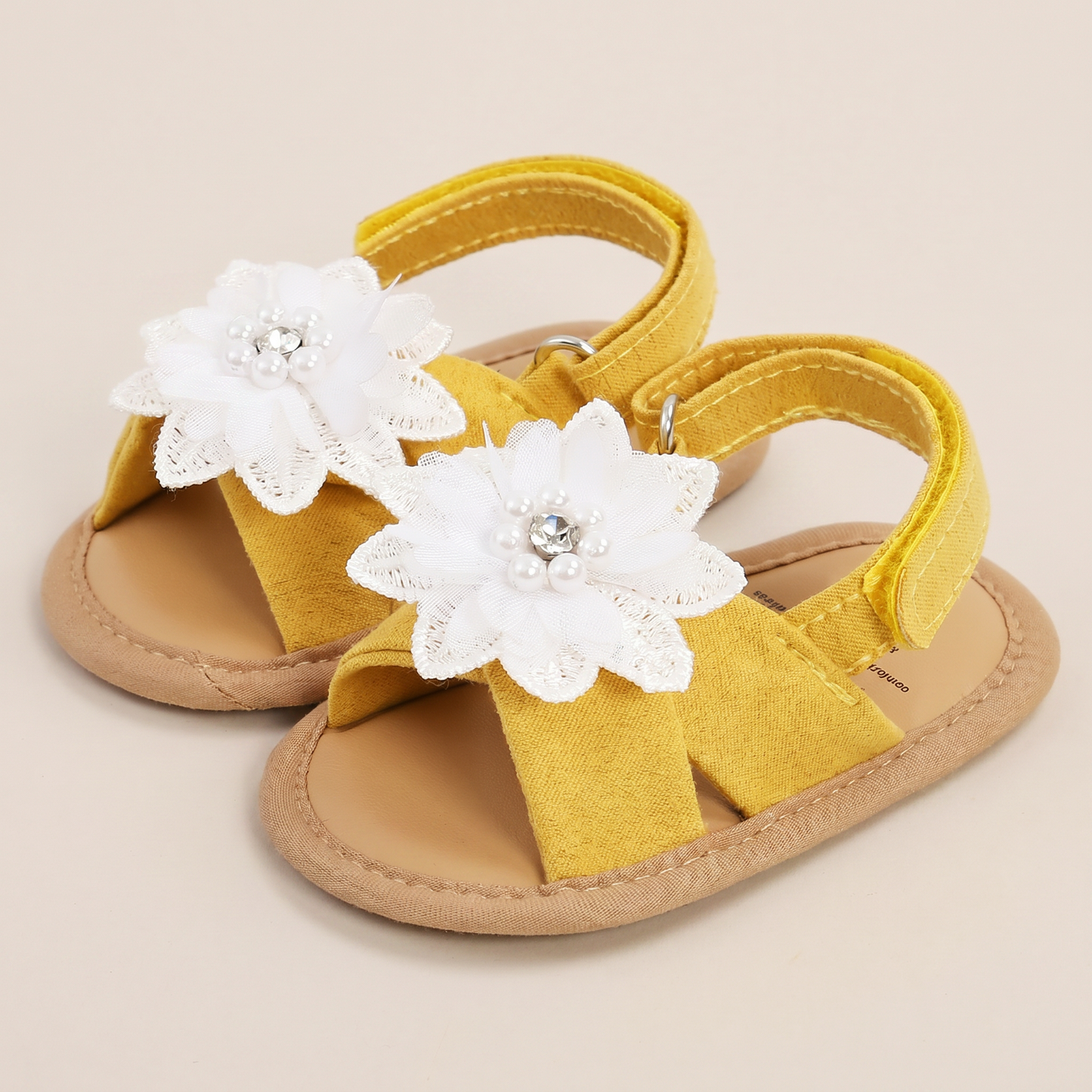 Chiffon Flower Flat Sandals