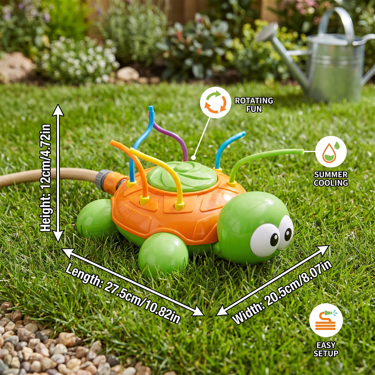 Turtle Water Sprinkler – Rotating Garden Fun for Kids on Hot Summer Days