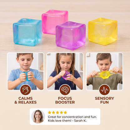 Cube Squishy Stress Ball – Soft Gel Sensory Fidget Toy