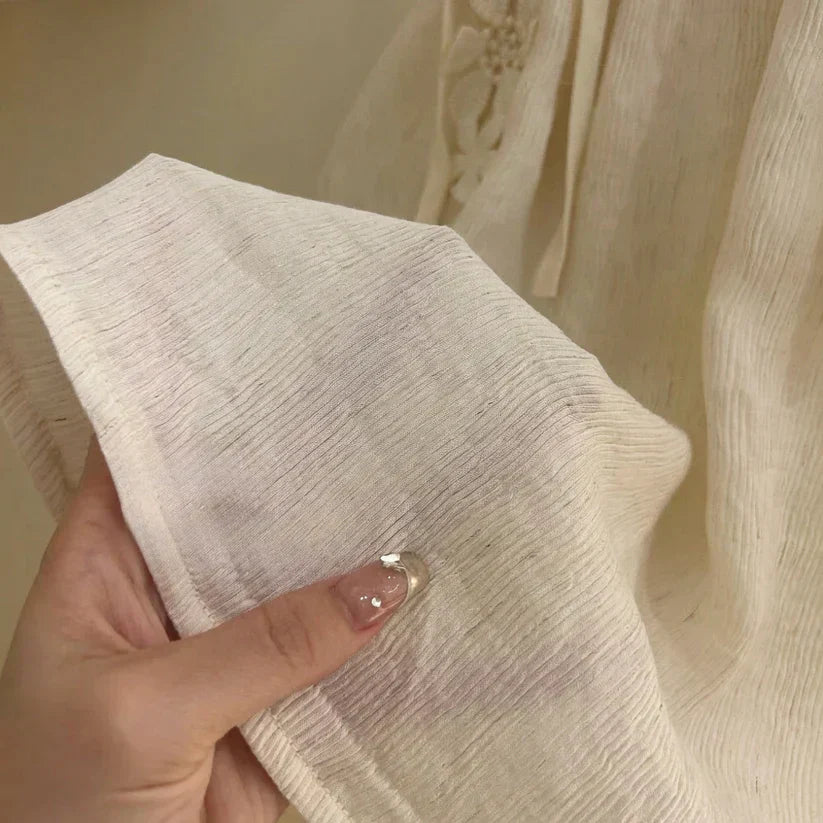Delicate Blossom Linen Dress
