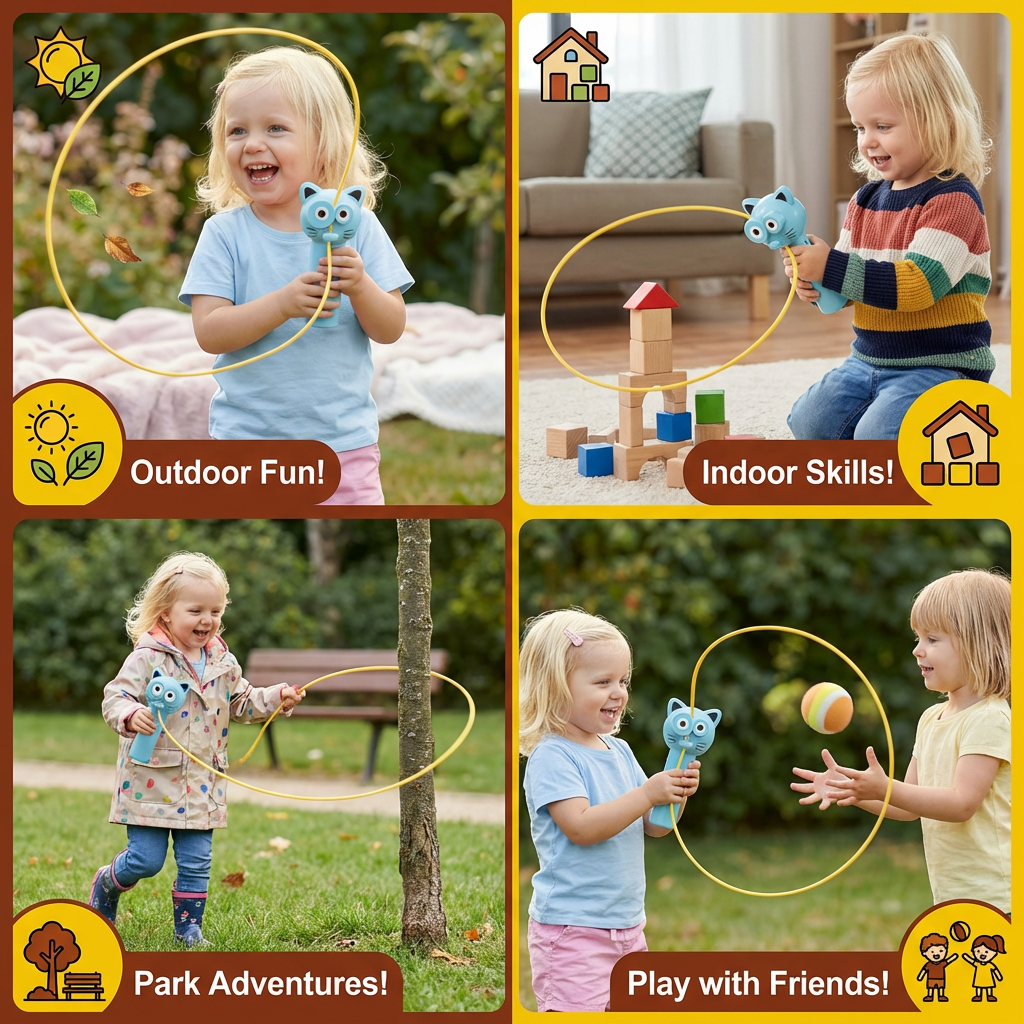 Cat-Themed Lasso Toy for Kids – Spinning Rope Launcher Fun