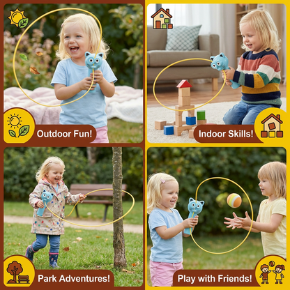 Cat-Themed Lasso Toy for Kids – Spinning Rope Launcher Fun