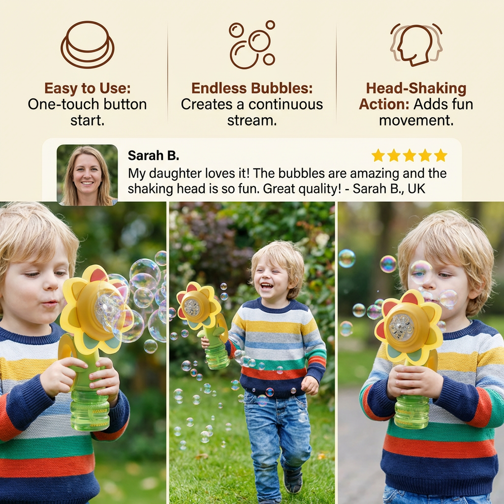 Head-Shaking Bubble Flower Toy for Kids