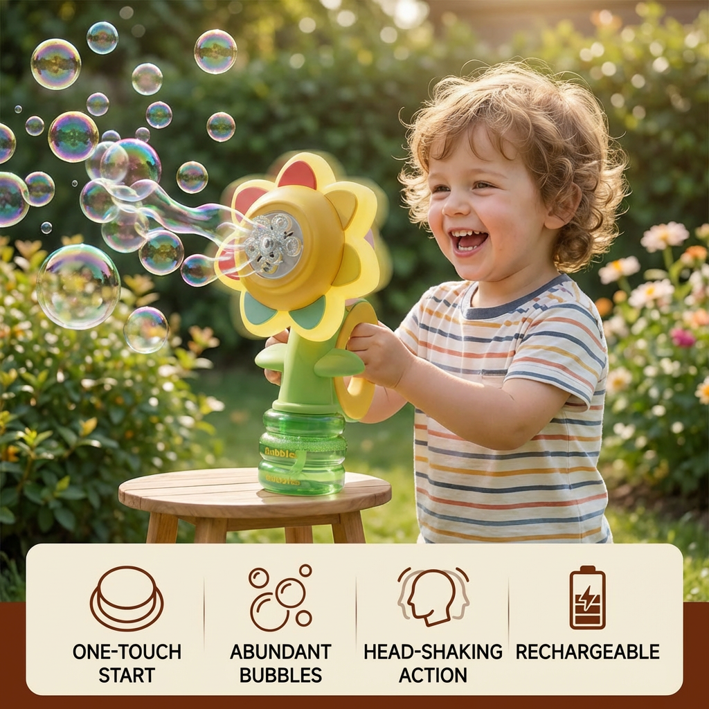 Head-Shaking Bubble Flower Toy for Kids