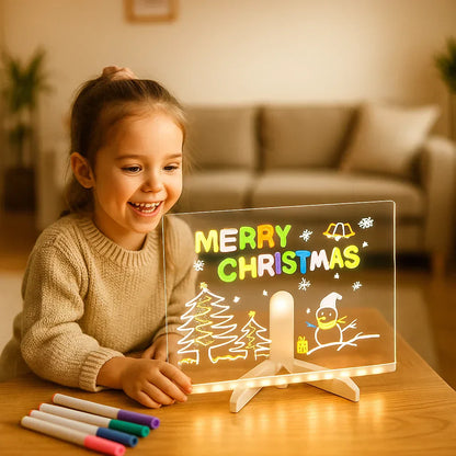 LED Writing Drawing Board for Kids ⎜ Reusable Light-Up Surface for Creative Notes, Art and Learning