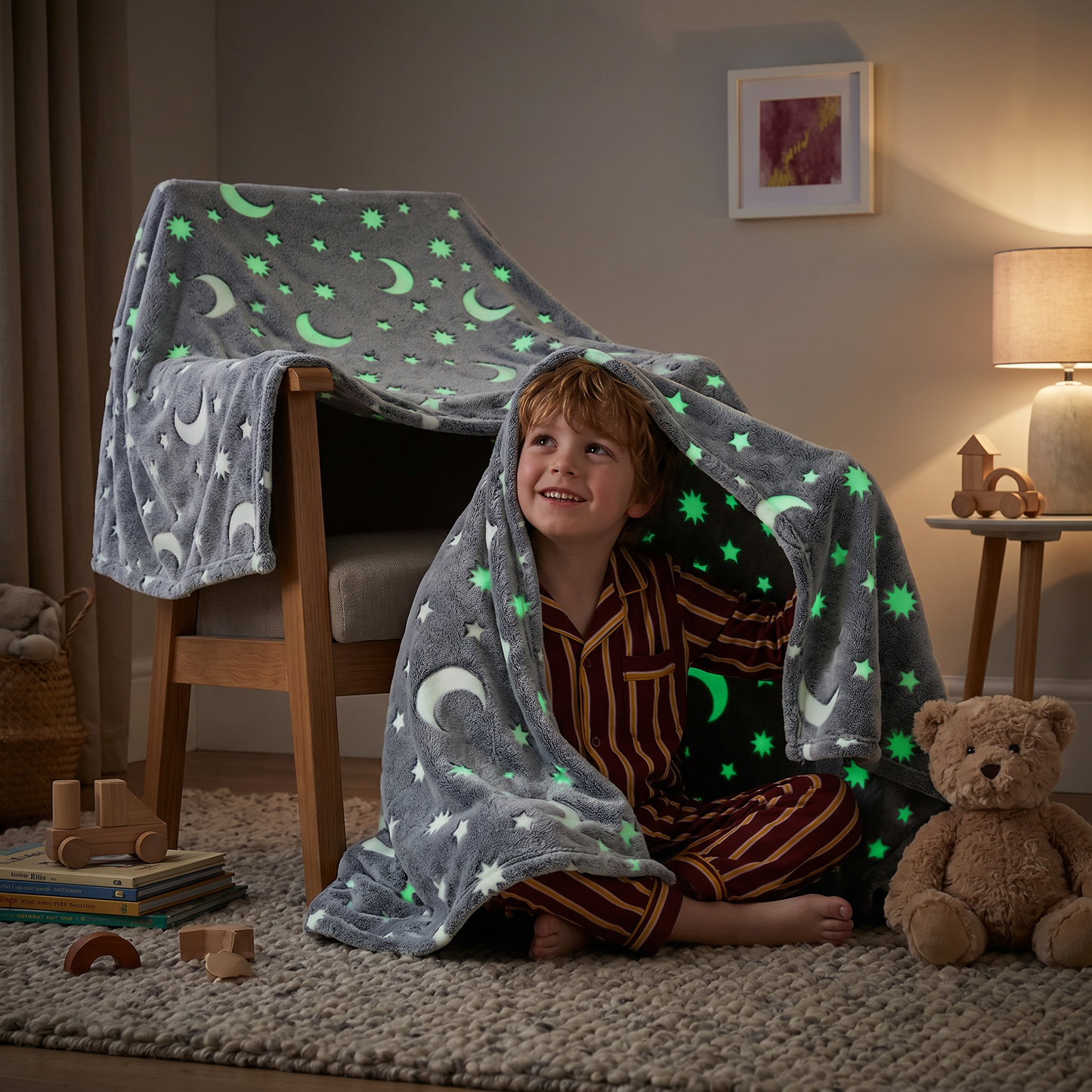 Shimmering Star Blanket – Glow-in-the-Dark Cozy Blanket