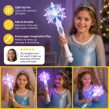 Light Up Snowflake Princess Wand Toy for Kids