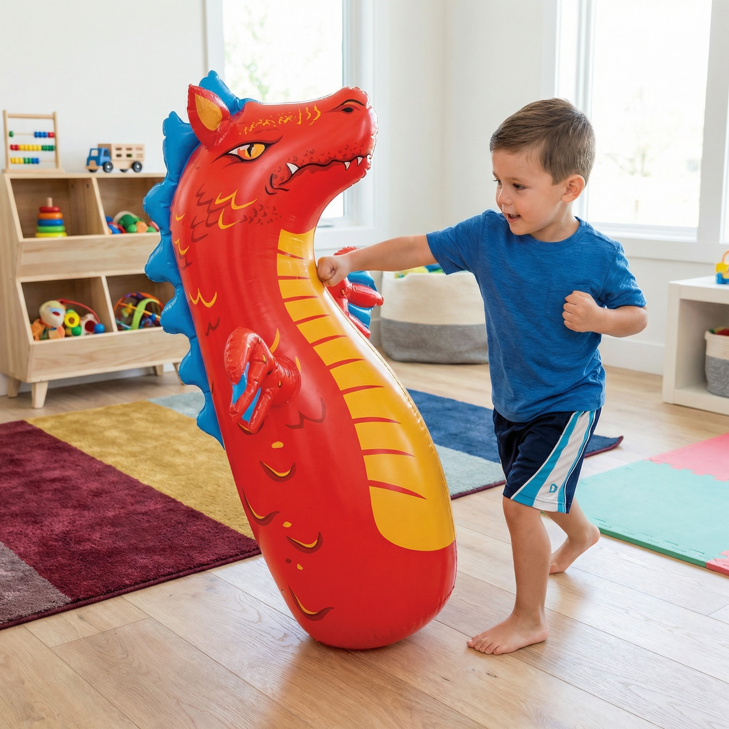 Kids Inflatable Punching Bag – Animal Design with Water-Filled Base