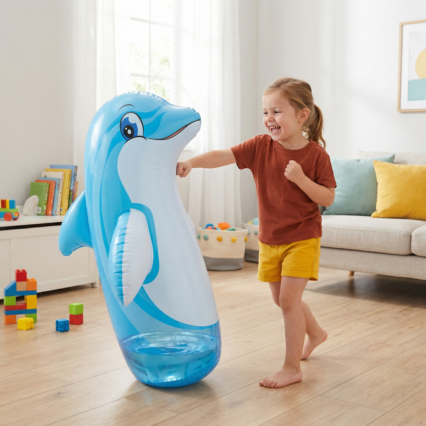 Kids Inflatable Punching Bag – Animal Design with Water-Filled Base
